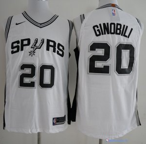 Maillot NBA Pas Cher San Antonio Spurs Manu Ginóbili 20 Blanc Association 2017/18