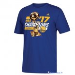 Maillot NBA Pas Cher Golden State Warriors Champions 2017 Curry Bleu