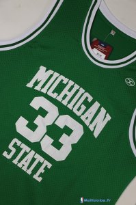 Maillot NCAA Pas Cher Michigan Earvin Johnson 33 Vert Blanc