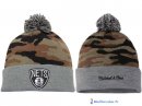 Tricoter un Bonnet NBA Brooklyn Nets 2017 Gris Brun