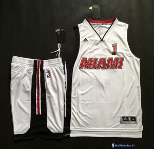 Maillot NBA Pas Cher Miami Heat Chris Bosh 1 Retro Blanc