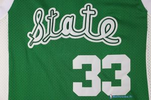 Maillot NCAA Pas Cher Michigan Earvin Johnson 33 Vert Blanc