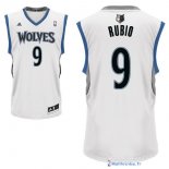 Maillot NBA Pas Cher Minnesota Timberwolves Ricky Rubio 9 Blanc