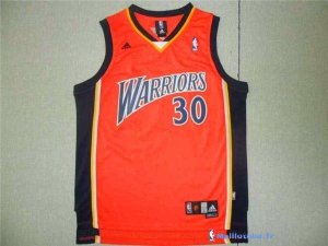 Maillot NBA Pas Cher Golden State Warriors Stephen Curry 30 Retro Orange