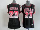 Maillot NBA Pas Cher Chicago Bulls Femme Michael Jordan 23 Noir Rouge