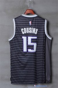 Maillot NBA Pas Cher Sacramento Kings DeMarcus Cousins 15 Noir Blanc