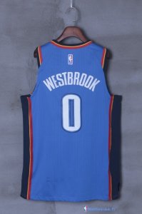 Maillot NBA Pas Cher Oklahoma City Thunder Russell Westbrook 0 Bleu Icon 2017/18