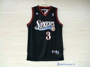 Maillot NBA Pas Cher Philadelphia Sixers Allen Iverson 3 Retro Noir