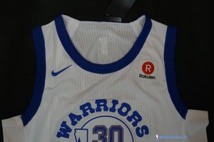 Maillot NBA Pas Cher Golden State Warriors Stephen Curry 30 Retro Blanc 2017/18