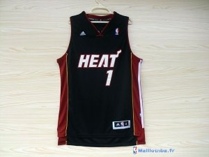 Maillot NBA Pas Cher Miami Heat Chris Bosh 1 Noir Rouge