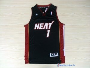 Maillot NBA Pas Cher Miami Heat Chris Bosh 1 Noir Rouge