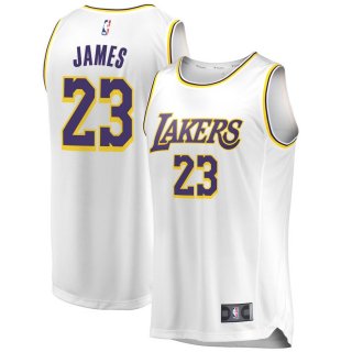 Los Angeles Lakers LeBron James Fanatics Branded White 201819 Fast Break Replica Jersey - Association Edition