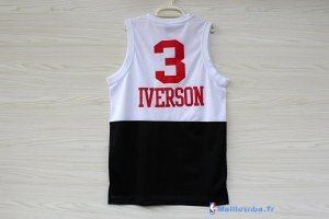 Maillot NBA Pas Cher Philadelphia Sixers Allen Iverson 3 Retro Blanc Noir