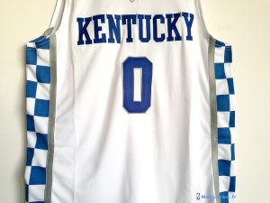 Maillot NCAA Pas Cher Kansas De'Aaron Fox 0 Blanc