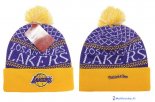 Tricoter un Bonnet NBA Los Angeles Lakers 2016 Jaune Blanc