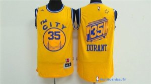 Maillot NBA Pas Cher Golden State Warriors Kevin Durant 35 City Jaune