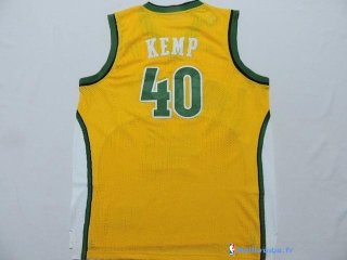 Maillot NBA Pas Cher Seattle Supersonics Shawn Kemp 40 Jaune