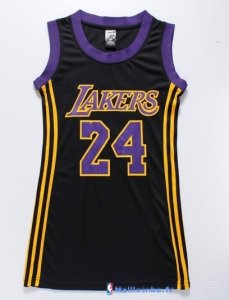 Maillot NBA Pas Cher Los Angeles Lakers Femme Kobe Bryant 24 Noir