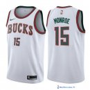 Maillot NBA Pas Cher Milwaukee Bucks Greg Monroe 15 Retro Blanc 2017/18