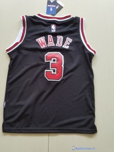 Maillot NBA Pas Cher Chicago Bulls Junior Dwyane Wade 3 Noir