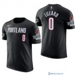 Maillot Manche Courte Portland Trail Blazers Damian Lillard 0 Noir 2017/18