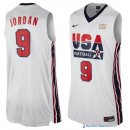 Maillot NBA Pas Cher USA 1992 Jordan 9 Blanc