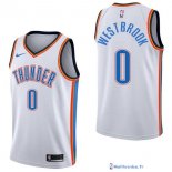 Maillot NBA Pas Cher Oklahoma City Thunder Russell Westbrook 0 Blanc Association 2017/18