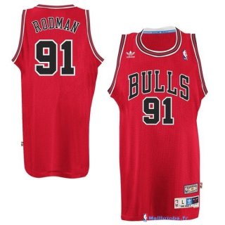 Maillot NBA Pas Cher Chicago Bulls Dennis Rodman 91 Rouge