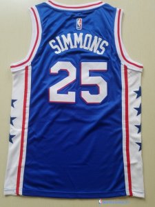 Maillot NBA Pas Cher Philadelphia Sixers Junior Ben Simmons 25 Bleu Icon 2017/18