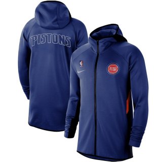 Detroit Pistons Nike Blue Authentic Showtime Therma Flex Performance Full-Zip Hoodie