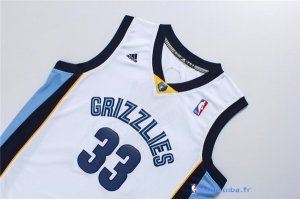 Maillot NBA Pas Cher Memphis Grizzlies Pau Gasol 33 Blanc