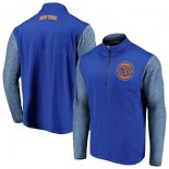 New York Knicks Fanatics Branded BlueHeathered Blue Made to Move Static Performance Quarter-Zip Pullover Jacket