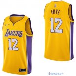 Maillot NBA Pas Cher Los Angeles Lakers Channing Frye 12 Jaune Icon 2017/18