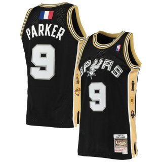 San Antonio Spurs Tony Parker Mitchell & Ness Black Hardwood Classics 2001-02 Swingman Jersey