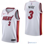 Maillot NBA Pas Cher Miami Heat Dwyane Wade 3 Blanc Association 2017/18