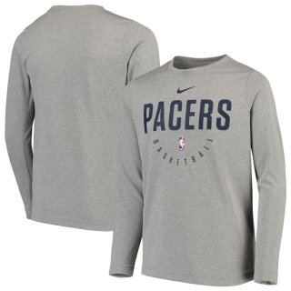 Indiana Pacers Nike Heathered Gray Practice Logo Legend Long Sleeve Performance T-Shirt