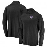 Sacramento Kings Fanatics Branded Black Iconic Striated Raglan Quarter-Zip Pullover Jacket