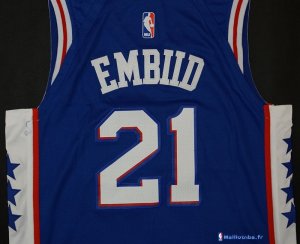 Maillot NBA Pas Cher Philadelphia Sixers Joel Embiid 21 Bleu 2017/18