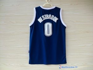 Maillot NBA Pas Cher Oklahoma City Thunder Russell Westbrook 0 Retro Bleu