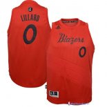 Maillot NBA Pas Cher Noël Portland Trail Blazers Damian Lillard 0 Rouge