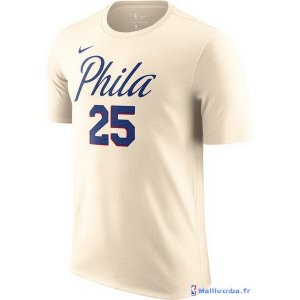 Maillot Manche Courte Philadelphia Sixers Ben Simmons 25 Crema 2017/18