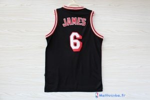 Maillot NBA Pas Cher Miami Heat LeBron James 6 Retro Noir