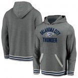 Oklahoma City Thunder Fanatics Branded Gray True Classics Vintage Upperclassman Tri-Blend Pullover Hoodie