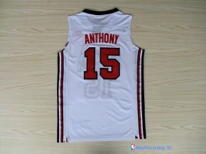 Maillot NBA Pas Cher USA 1992 Anthony 15 Blanc