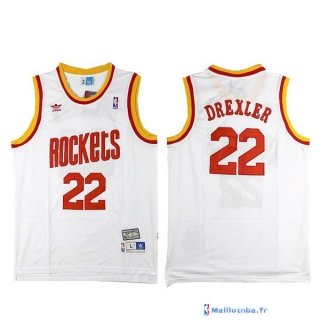 Maillot NBA Pas Cher Houston Rockets Clyde Drexler 22 Retro Blanc