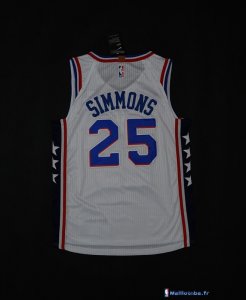 Maillot NBA Pas Cher Philadelphia Sixers Ben Simmons 25 Blanc 2017/18