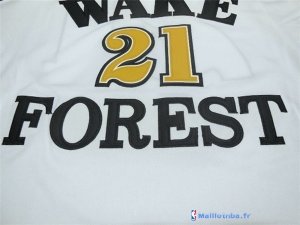 Maillot NCAA Pas Cher Wake Forest Tim Duncan 21 Blanc