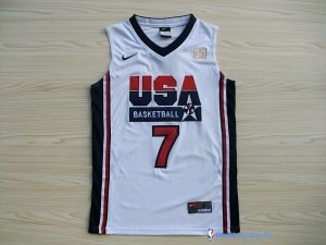 Maillot NBA Pas Cher USA 1992 Bird 7 Blanc