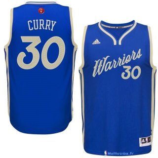 Maillot NBA Pas Cher Noël Golden State Warriors Curry 30 Bleu