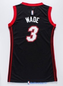 Maillot NBA Pas Cher Miami Heat Femme Dwyane Wadet 3 Noir